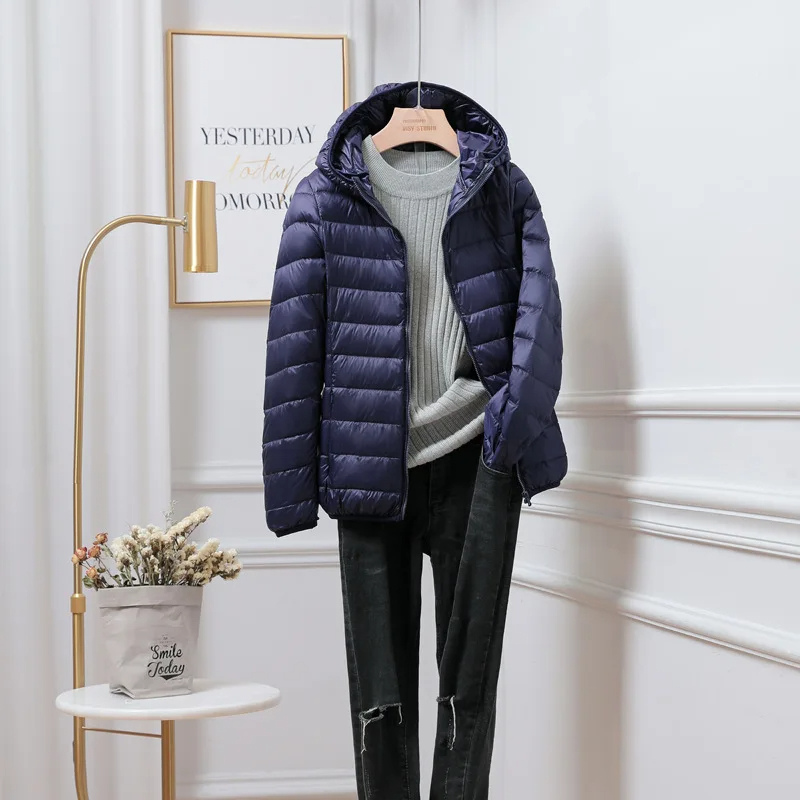 Packable Puffer Jacket with Hood for Women