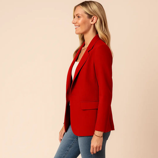 Panelled Matte Blazer for Women Azzoria