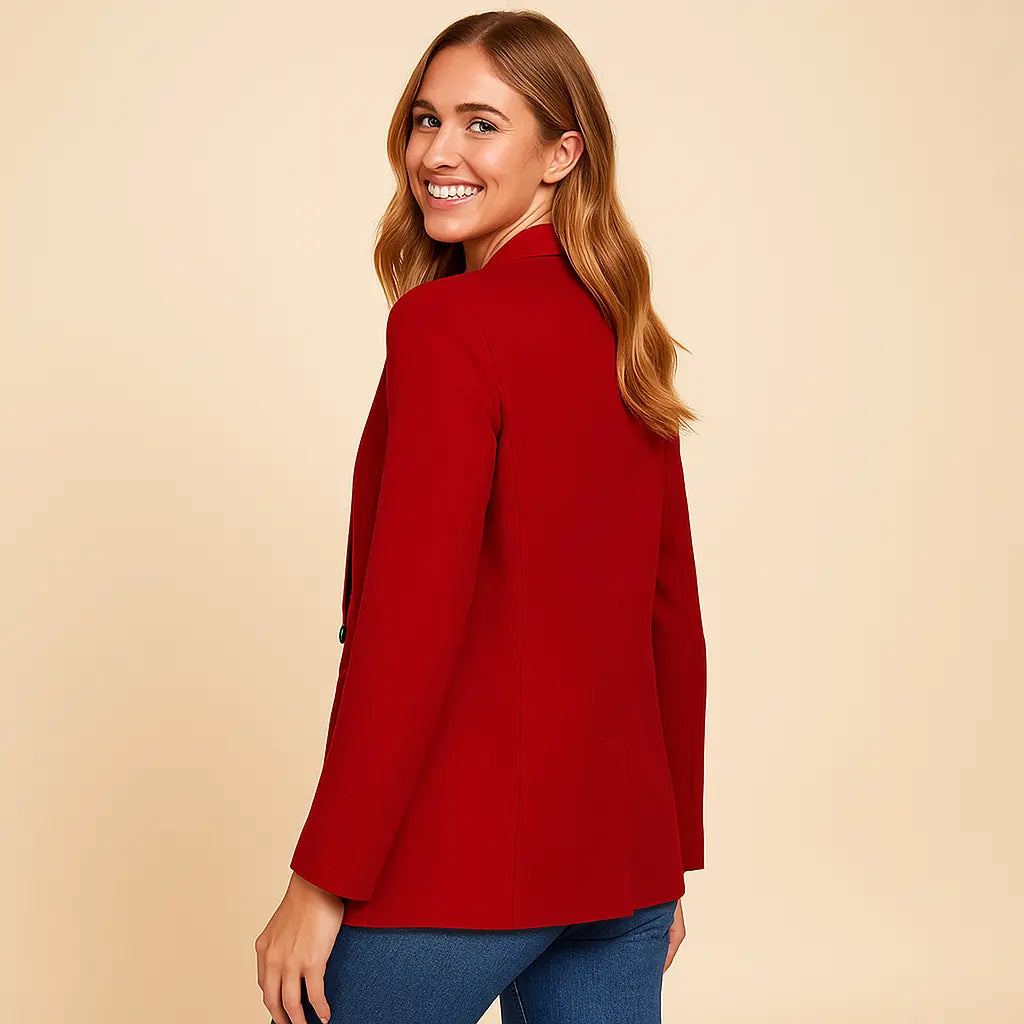 Panelled Matte Blazer for Women Azzoria