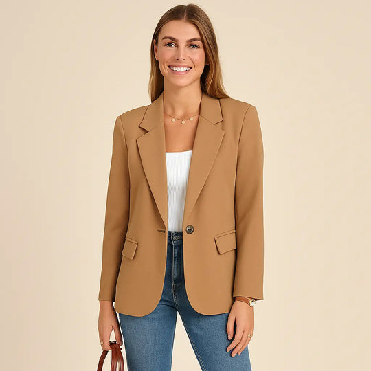 Panelled Matte Blazer for Women Azzoria