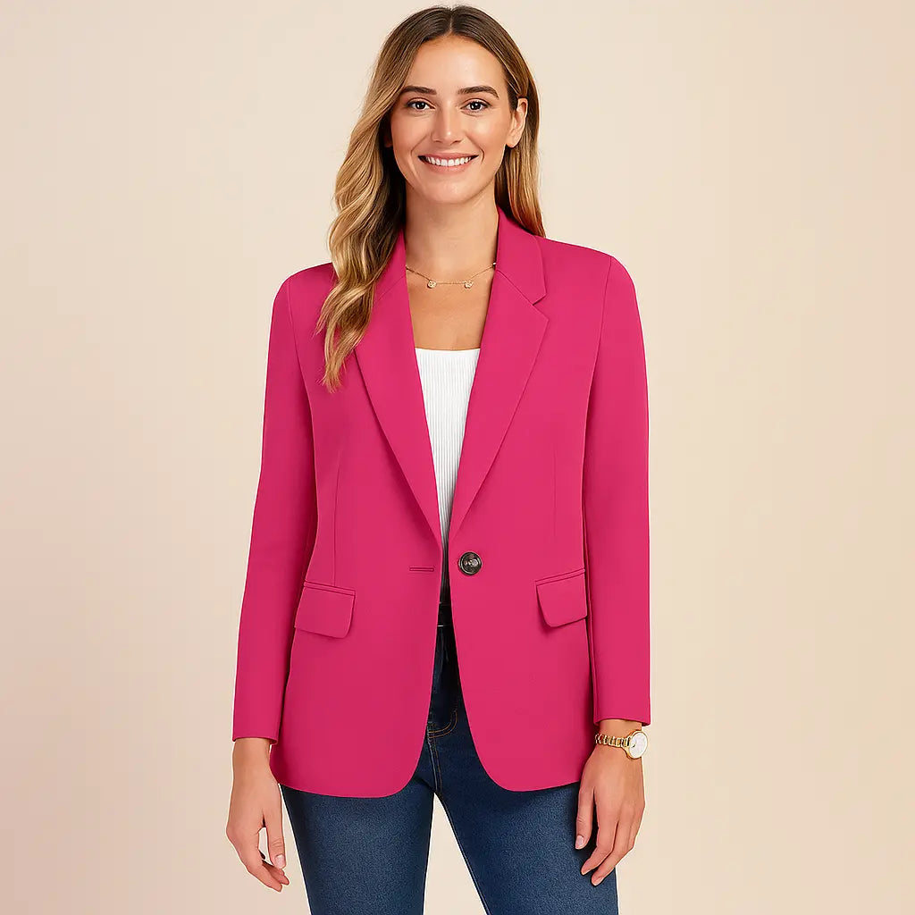 Panelled Matte Blazer for Women Azzoria