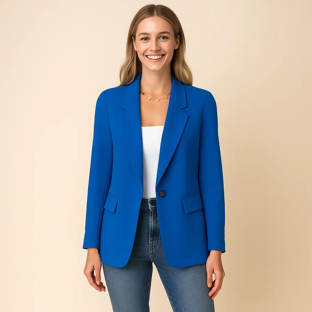 Panelled Matte Blazer for Women Azzoria