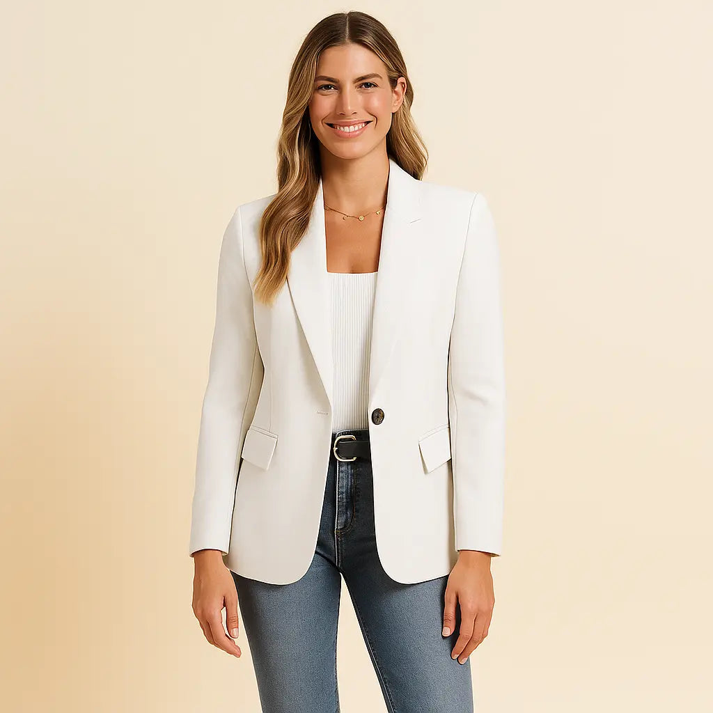 Panelled Matte Blazer for Women Azzoria