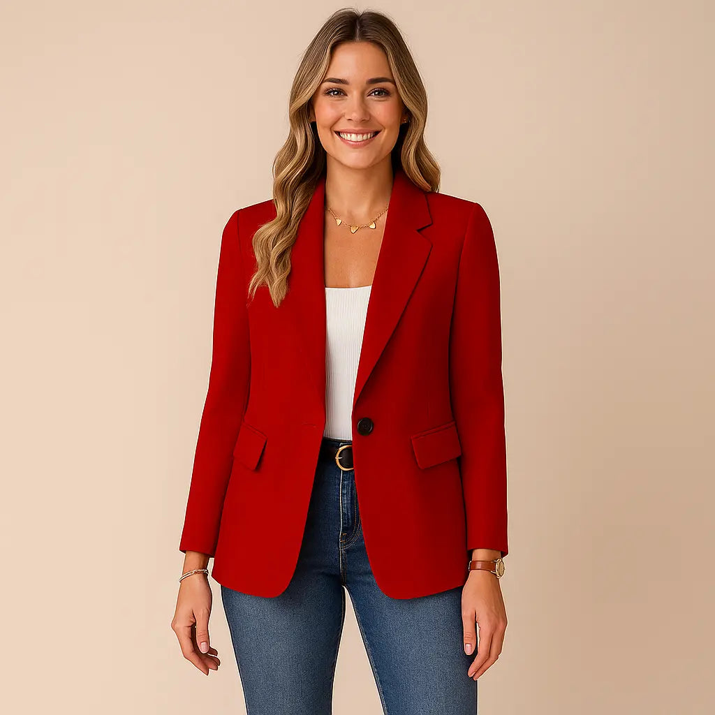 Panelled Matte Blazer for Women Azzoria