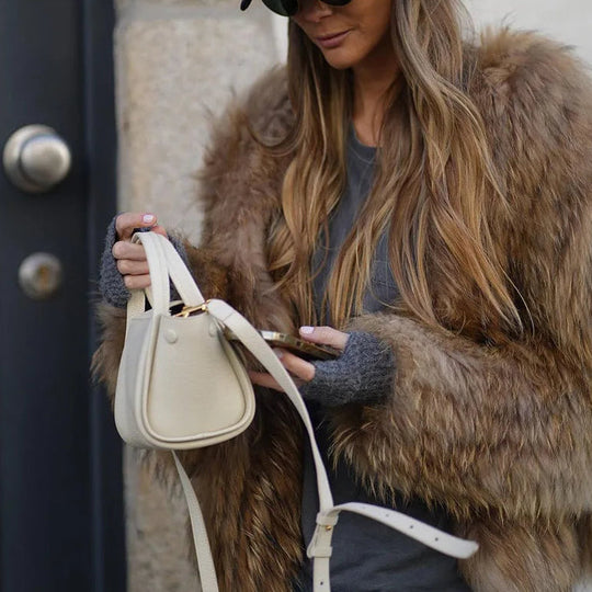 Plush Faux Fur Jacket for Women