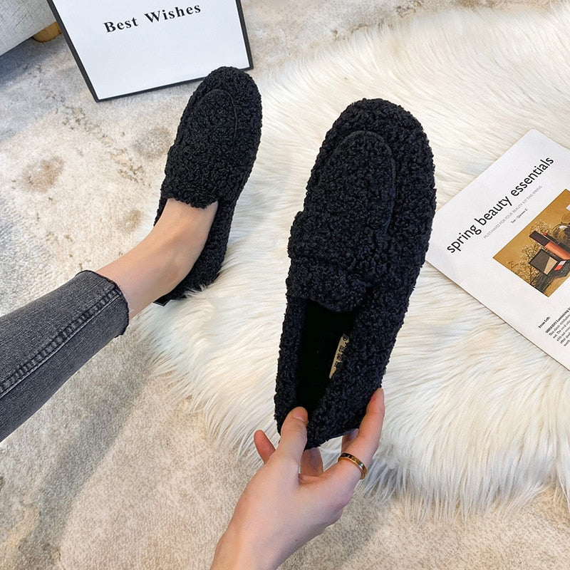Plush Slipper Shoes with Non-Slip Sole for Women