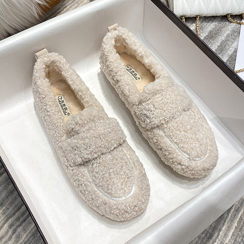 Plush Slipper Shoes with Non-Slip Sole for Women