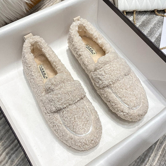 Plush Slipper Shoes with Non-Slip Sole for Women