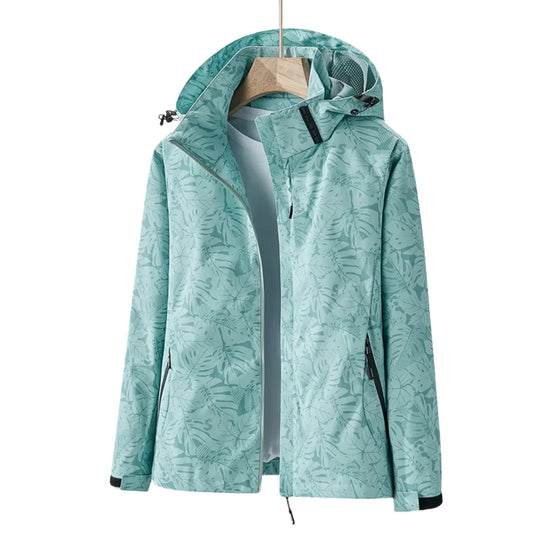 Printed Hooded Outdoor Jacket for Women Azzoria