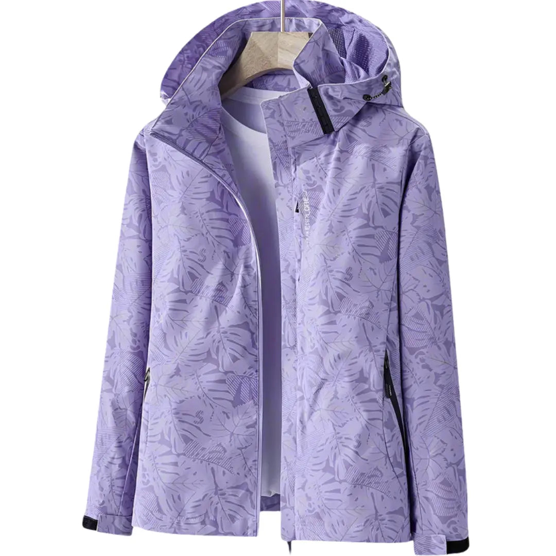 Printed Hooded Outdoor Jacket for Women Azzoria