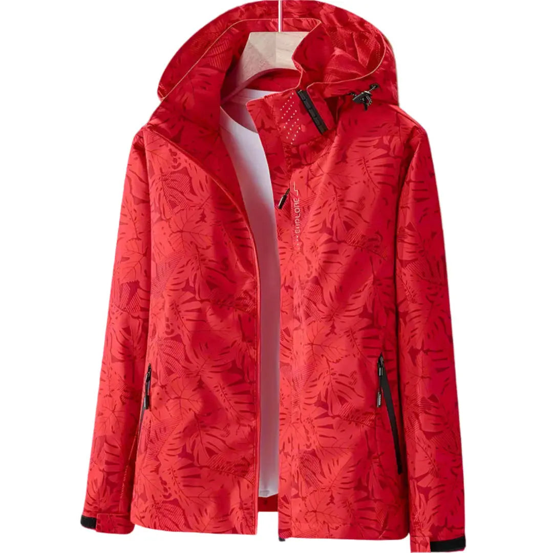 Printed Hooded Outdoor Jacket for Women Azzoria