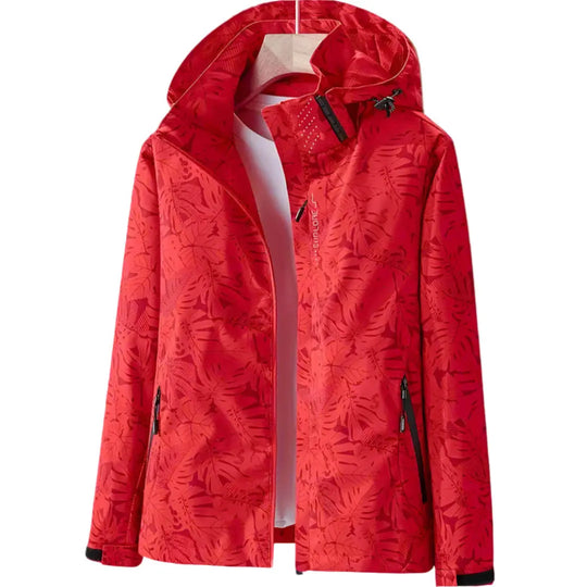 Printed Hooded Outdoor Jacket for Women Azzoria