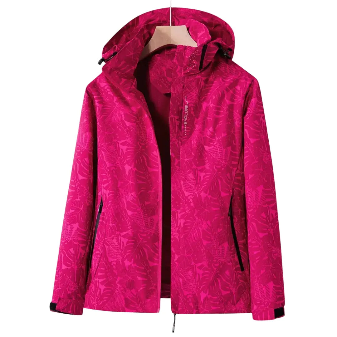 Printed Hooded Outdoor Jacket for Women Azzoria