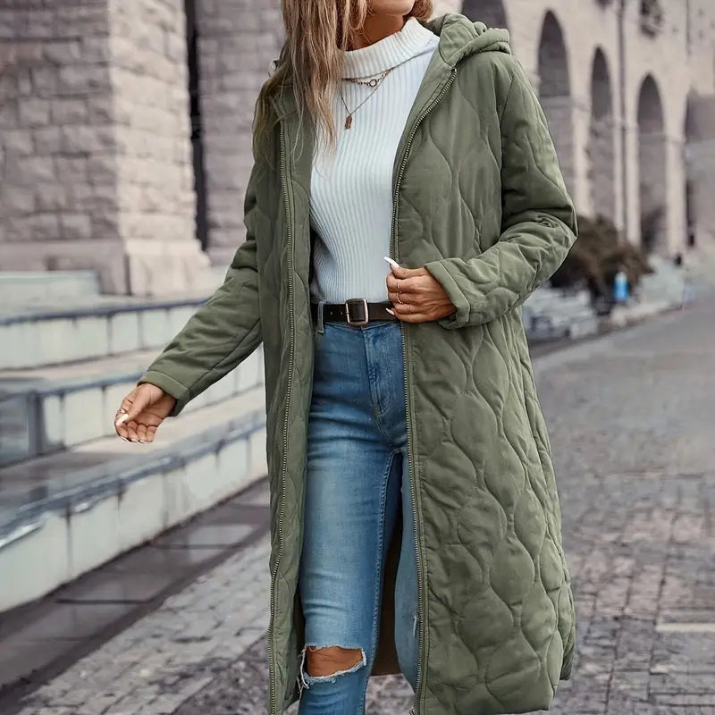 Quilted Hooded Coat for Women