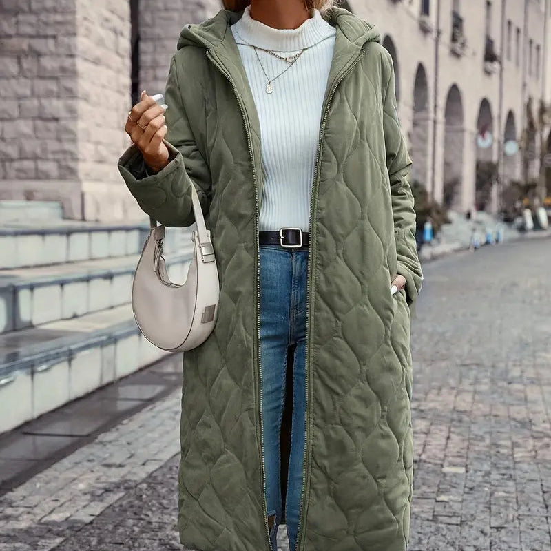 Quilted Hooded Coat for Women