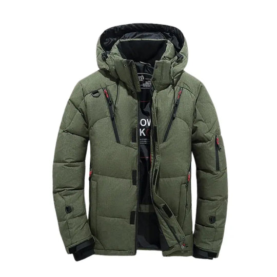 Quilted Hooded Puffer Jacket for Men Azzoria