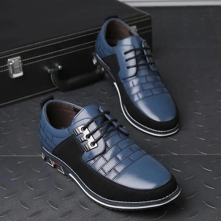 Quilted Lace-Up Derby Shoes for Men Azzoria