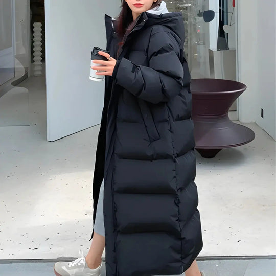 Quilted Long Down Jacket for Women Azzoria