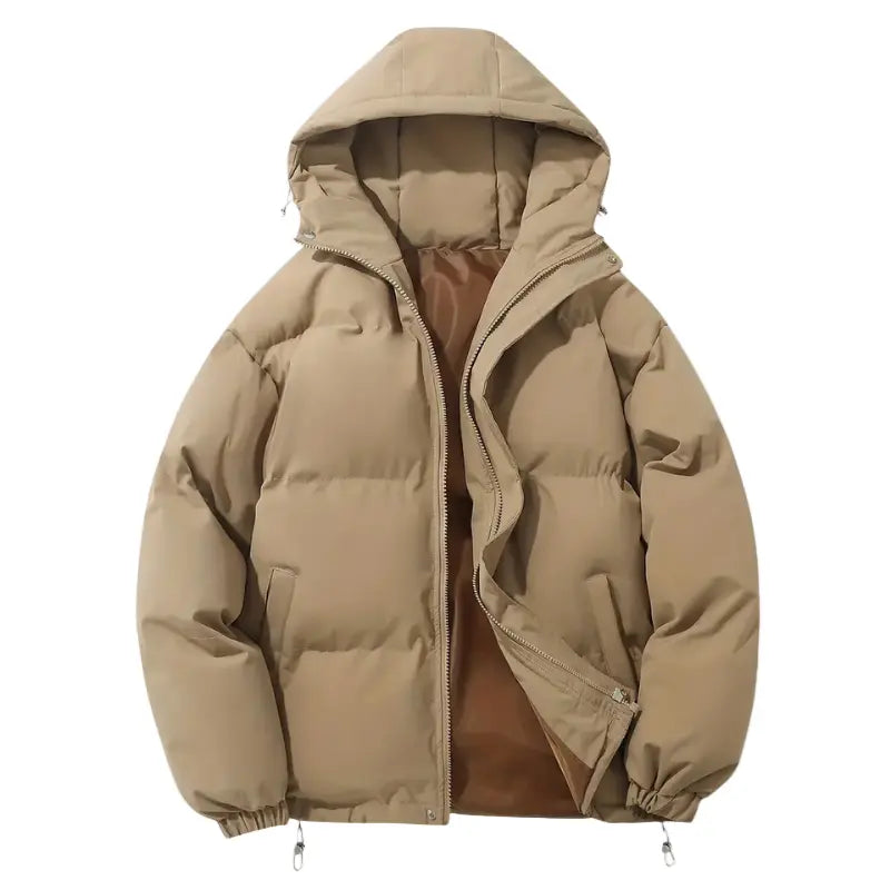 Quilted Padded Puffer Jacket with Hood for Men Azzoria