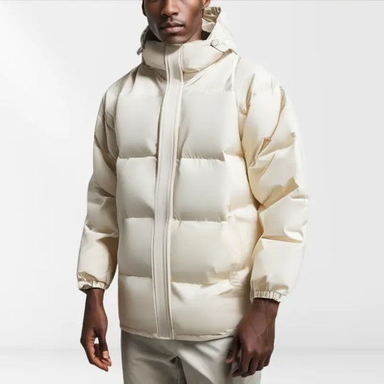Quilted Padded Puffer Jacket with Hood for Men Azzoria