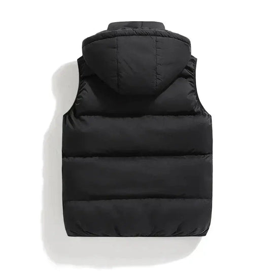 Sleeveless Winter Jacket - Bodywarmer with Detachable Hood for Men Azzoria