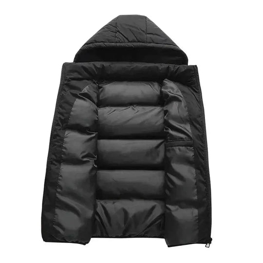 Sleeveless Winter Jacket - Bodywarmer with Detachable Hood for Men Azzoria