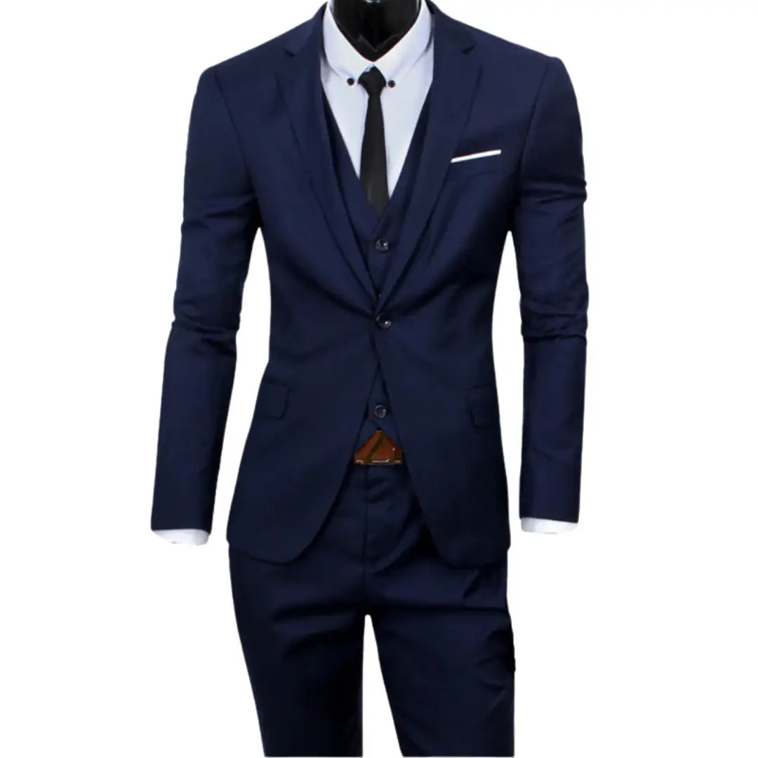 Slim Fit Three-Piece Suit for Men Azzoria