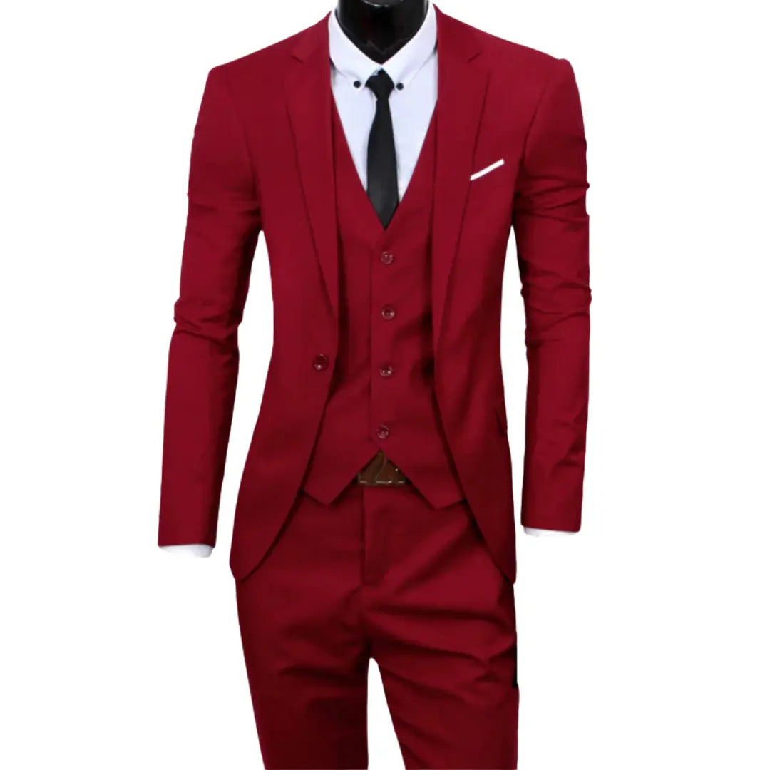Slim Fit Three-Piece Suit for Men Azzoria