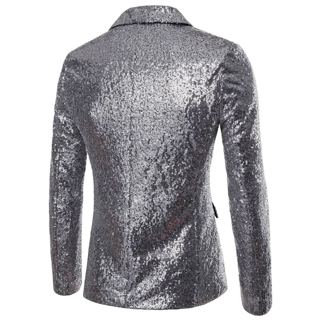 Sparkling Sequin Blazer Jacket for Men Azzoria