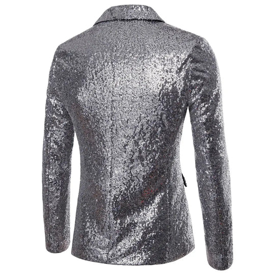 Sparkling Sequin Blazer Jacket for Men Azzoria