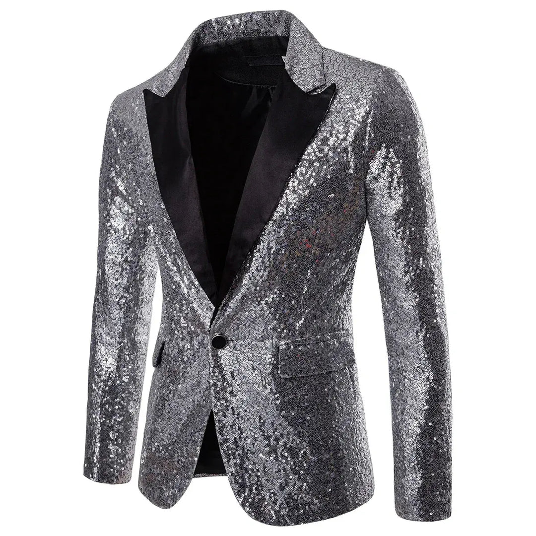 Sparkling Sequin Blazer Jacket for Men Azzoria