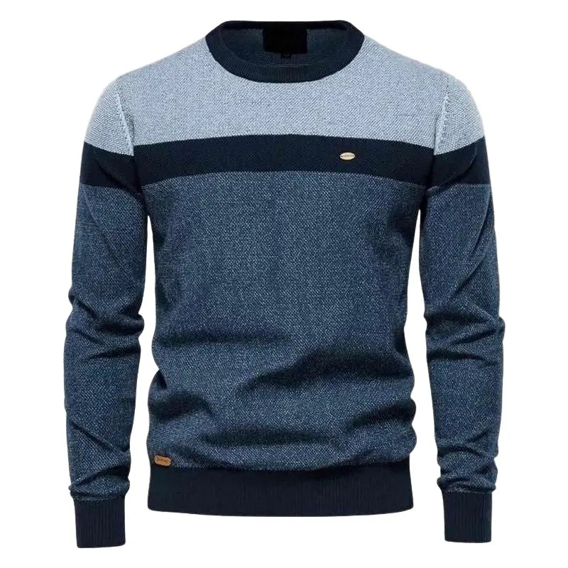 Striped Crew Neck Sweater for Men Azzoria