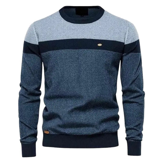 Striped Crew Neck Sweater for Men Azzoria