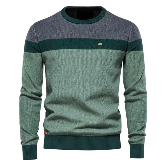 Striped Crew Neck Sweater for Men Azzoria