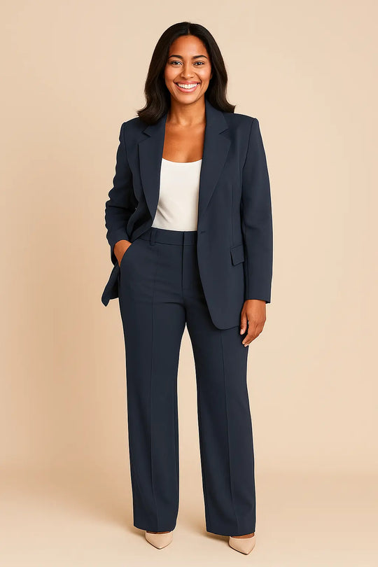 Blazer and Wide-Leg Trousers Set for Women Azzoria