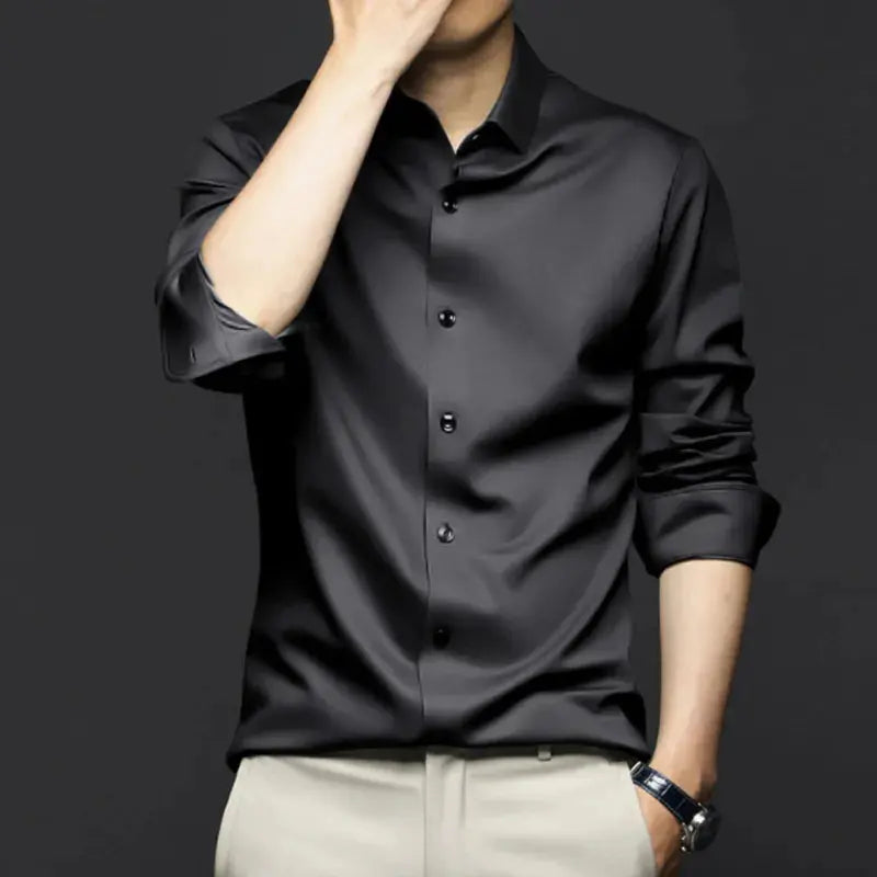 Structured Long-Sleeve Shirt for Men Azzoria