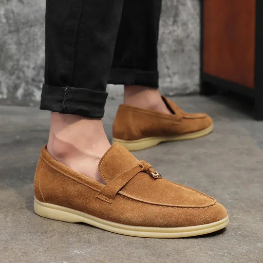 Textured Slip-On Loafers for Men Azzoria