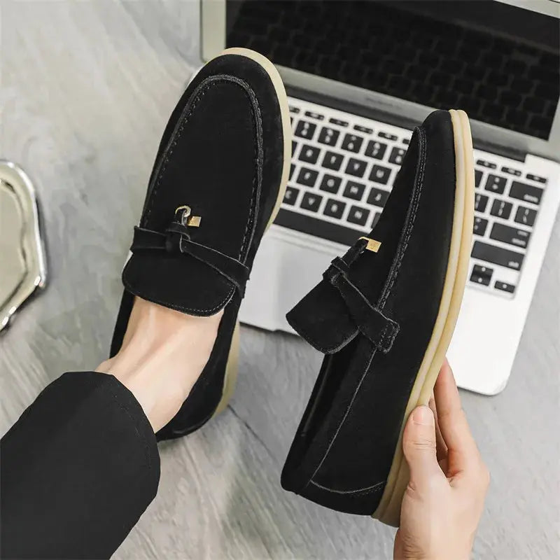 Textured Slip-On Loafers for Men Azzoria