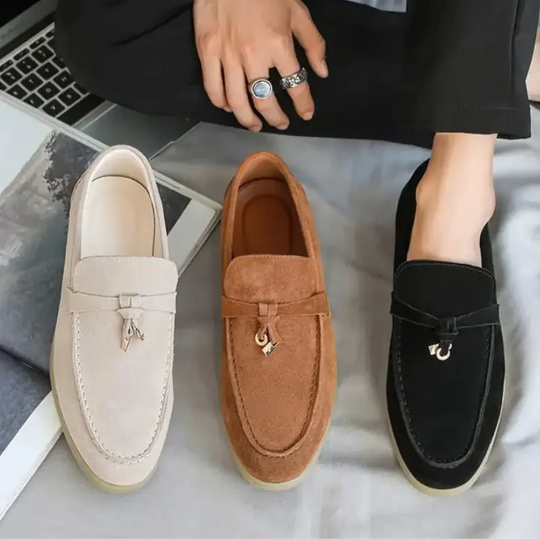 Textured Slip-On Loafers for Men Azzoria