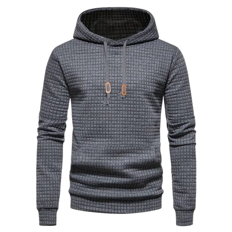Waffle Textured Hoodie for Men Azzoria