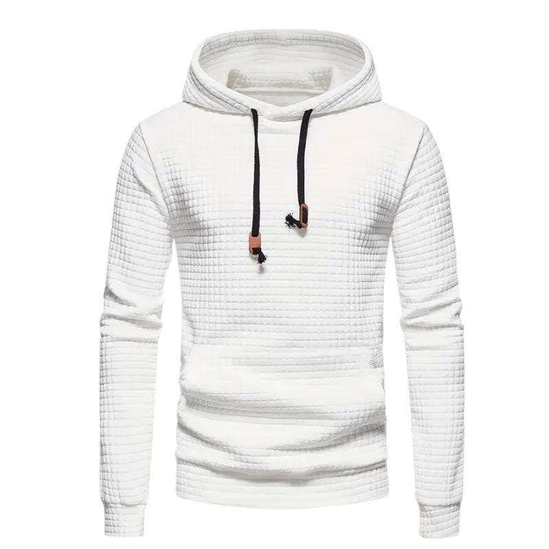 Waffle Textured Hoodie for Men Azzoria