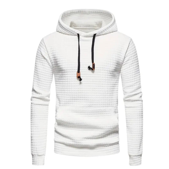 Waffle Textured Hoodie for Men Azzoria