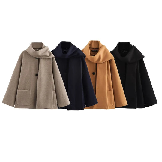 Winter Coat with Matching Scarf for Women Azzoria