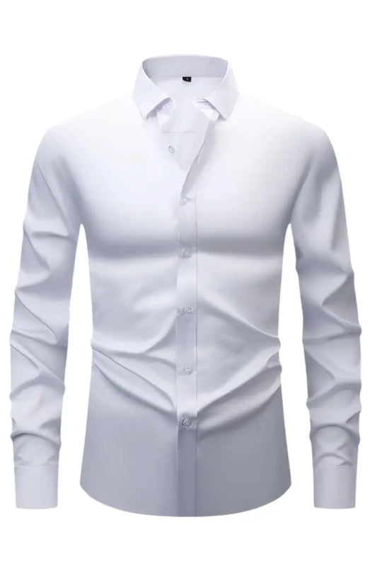 Wrinkle-Resistant Long-Sleeve Shirt for Men Azzoria