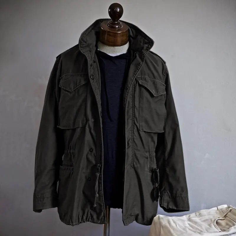 Zip-Up Utility Jacket for Men Azzoria