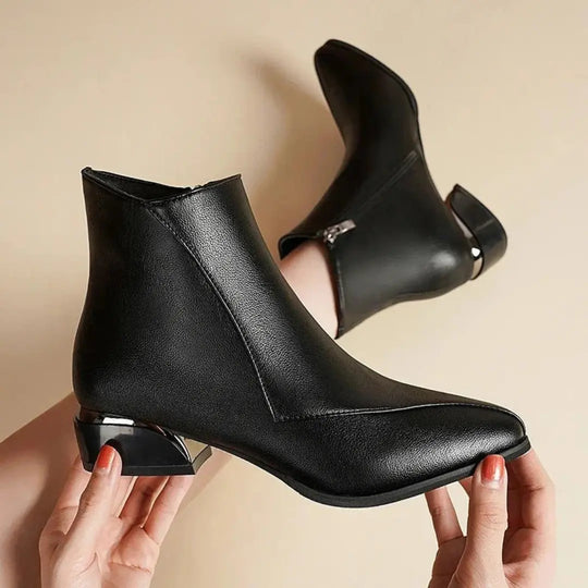 Zipper Ankle Boots for Women Azzoria