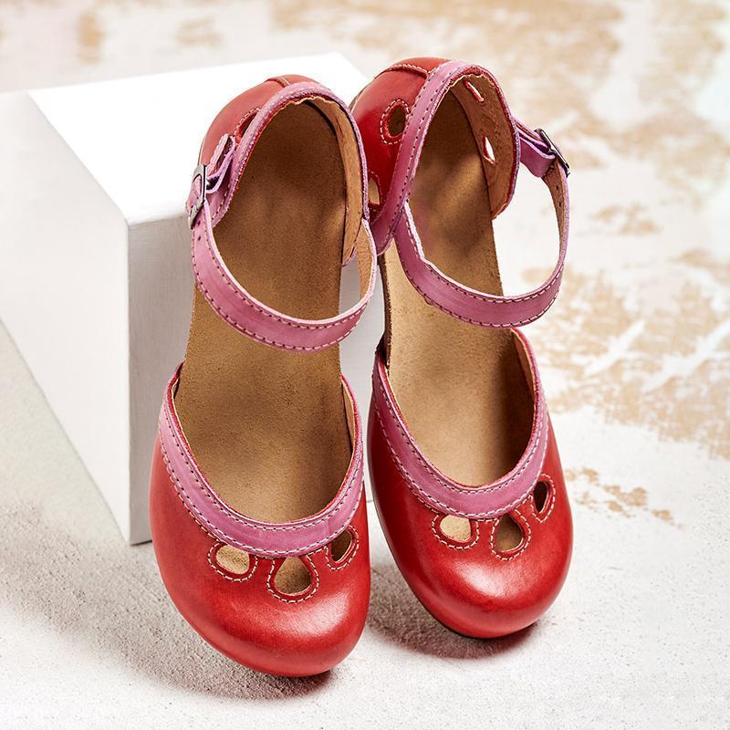 Heeled Sandals for Women – Block Heel & Cut-Out Upper