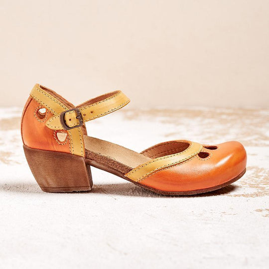 Heeled Sandals for Women – Block Heel & Cut-Out Upper