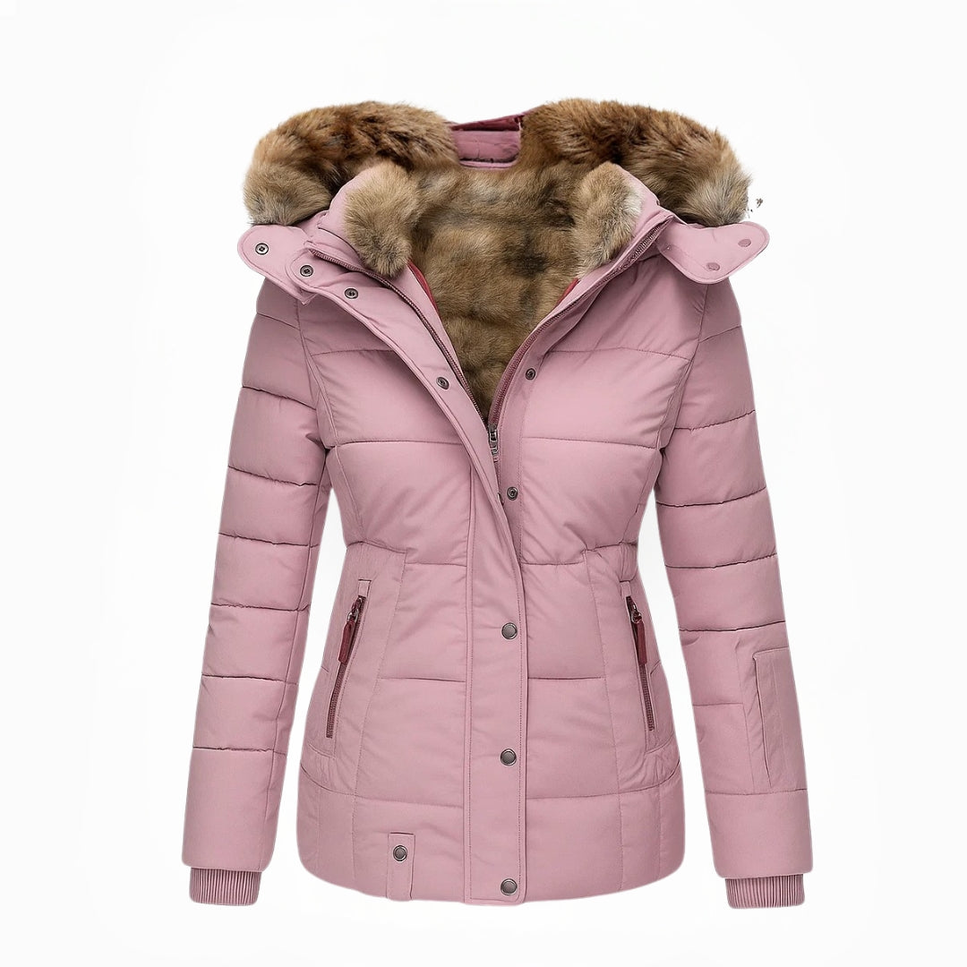 Olivia – Women’s Winter Coat with Faux Fur Lining, Warm, Fitted, and Hooded