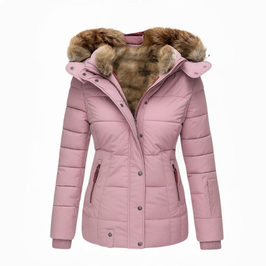 Olivia – Women’s Winter Coat with Faux Fur Lining, Warm, Fitted, and Hooded